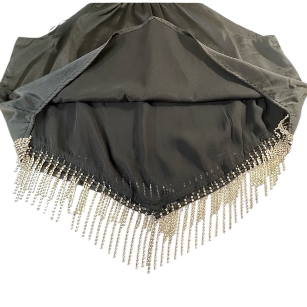 Blue B Collection Rhinestone Fringe Crop tank, Color Black, Size Large - Picture 8 of 11
